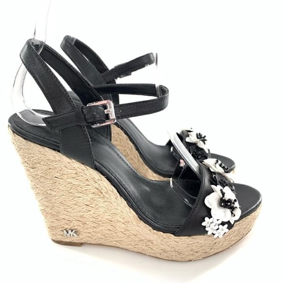 MICHAEL Michael Kors Shoes - Michael Michael kors sandals 5 35 Jill black white leather platform Espadrilles